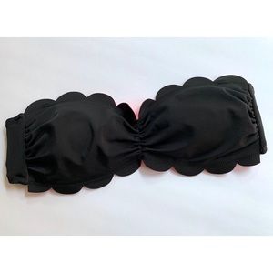 VS PINK • XS • Black Bikini Top Scalloped Bandeau